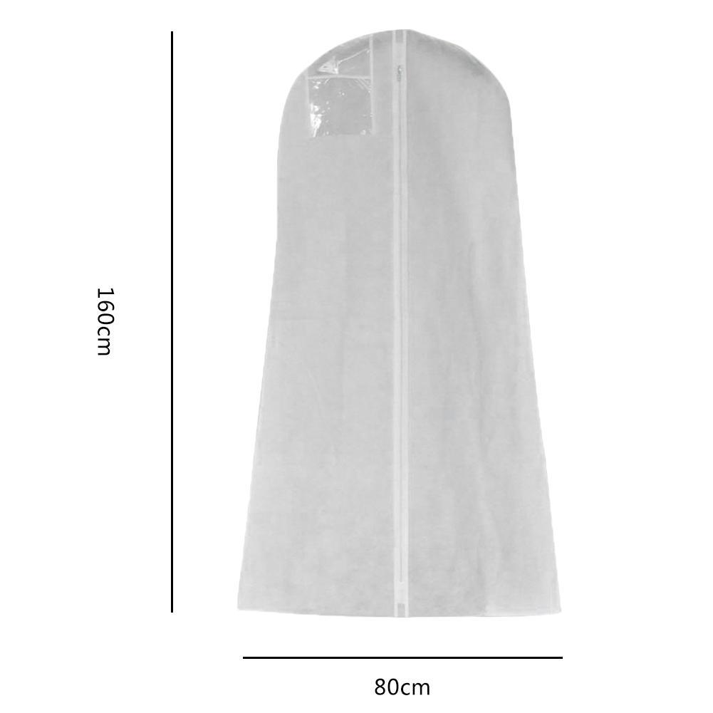 Extrem große Kleidung Brautkleid Langer Kleiderschutzhülle Vliesstoff Hochzeitskleid Staubdichte Abdeckungen Aufbewahrungstasche white