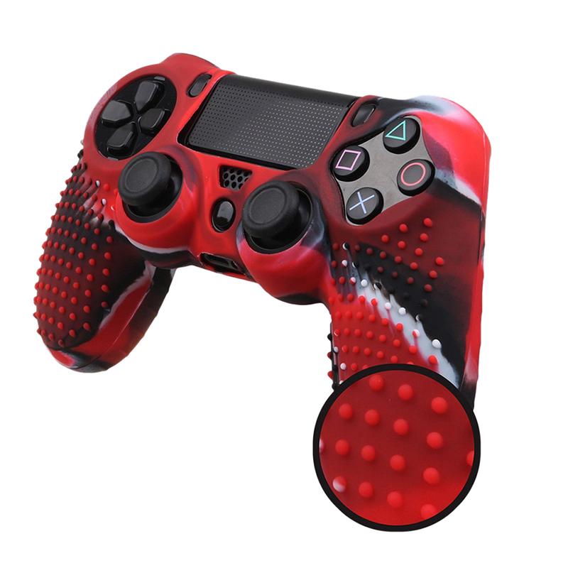 Camouflage Silikonkautschukhülle für Playstation 4 Ps4 Controller rot