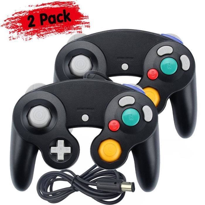 Gamecontroller - Nintendo - 2er-Set - Schwarz - Kabelgebunden - Kompatibel mit Wii und GameCube schwarz