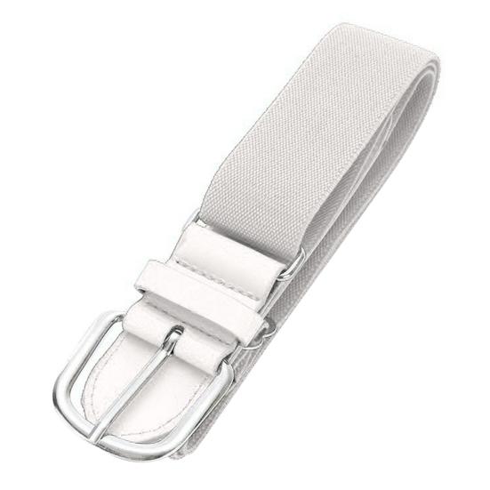 Baseball-Gürtel für Erwachsene, elastisches Band, verstellbare Länge, Kunstleder, Baseball-/Softball-Gürtel, Unisex, Bund in leuchtenden Farben weiß