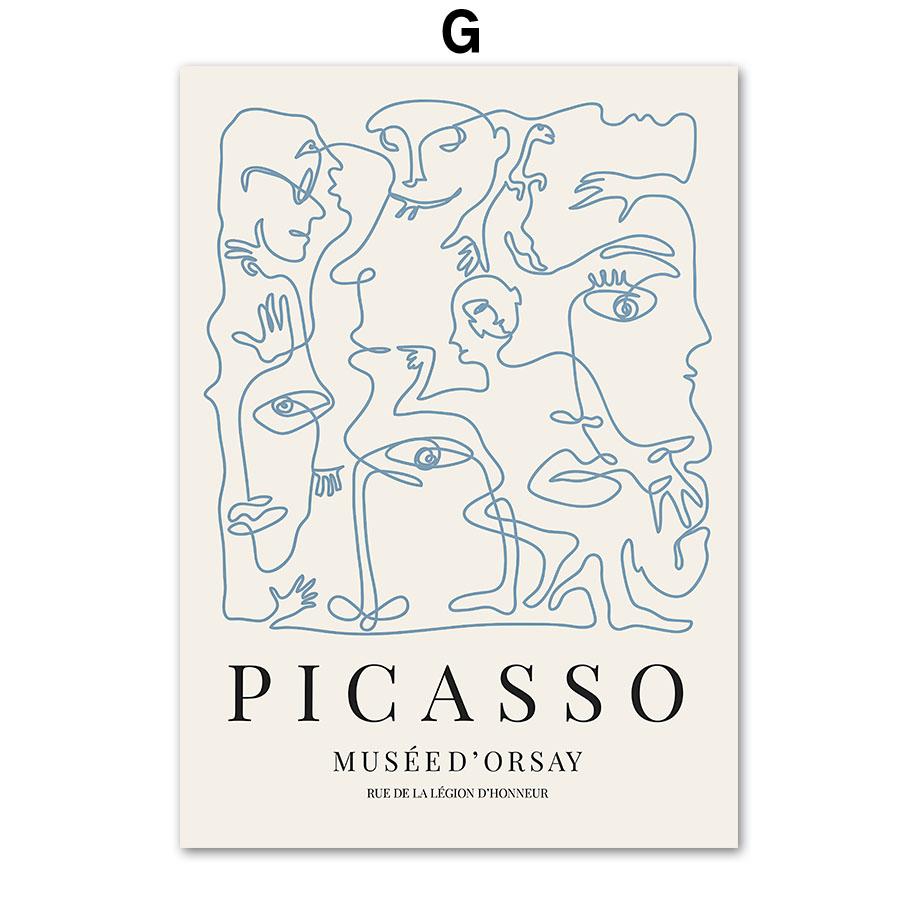 Blau Matisse Yayoi Kusama Bauhaus Picasso Wand Kunst Leinwand Malerei Nordic Poster Und Drucke Wand Bilder Für Wohnzimmer Dekor A4 21X30cm No Framed