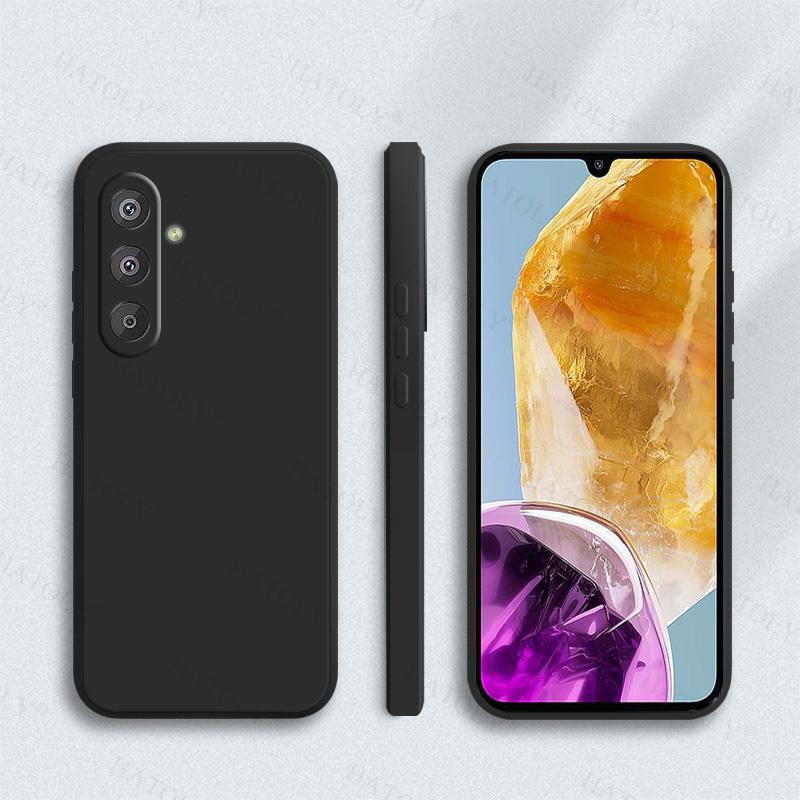 Für Samsung Galaxy M15 Hülle Abdeckung Für Samsung M15 5G Weiche Flüssigsilikon Candy Farbe Rückseite Für Samsung M15 Hülle For Samsung M15 schwarz