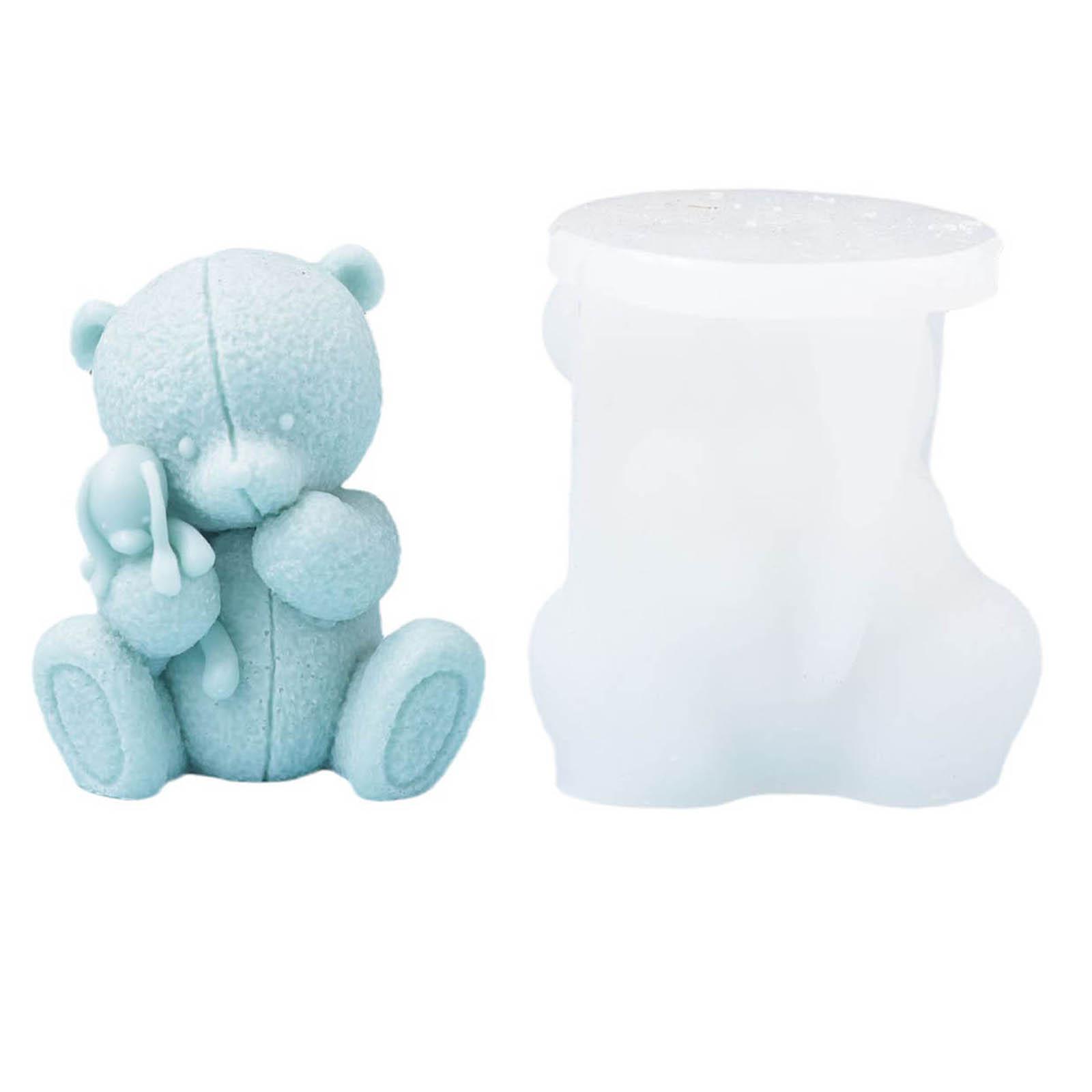 3D-Bären-Silikonform, Tier-Kerzenformen, Seifengussformen, handgefertigte Harzformen, DIY-Backformen, Heimdekorationen