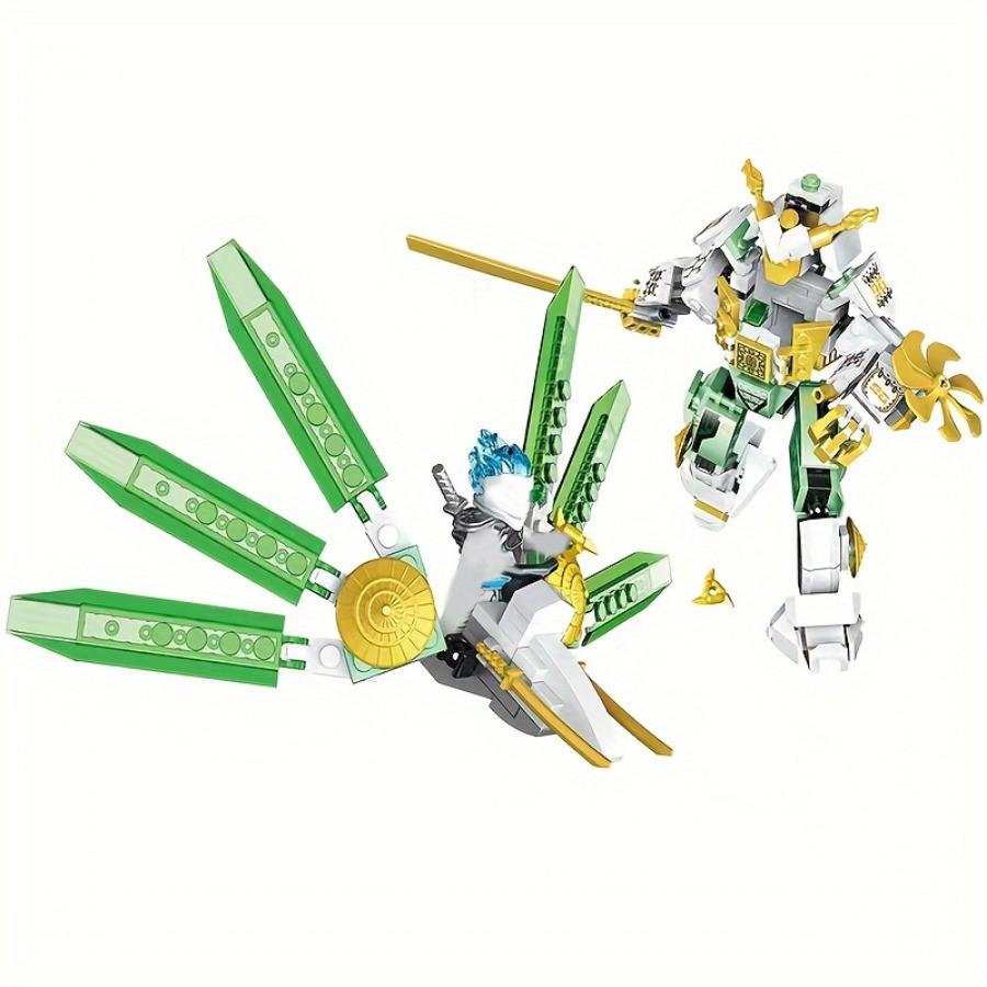 316-teiliger Ninja Lloyd Titan Mech-Roboter, grüner Mecha-Roboter, bewegliche Steckbausteine, Filmmodell-Technologie, Montage, Bildungsbausteine 316pcs