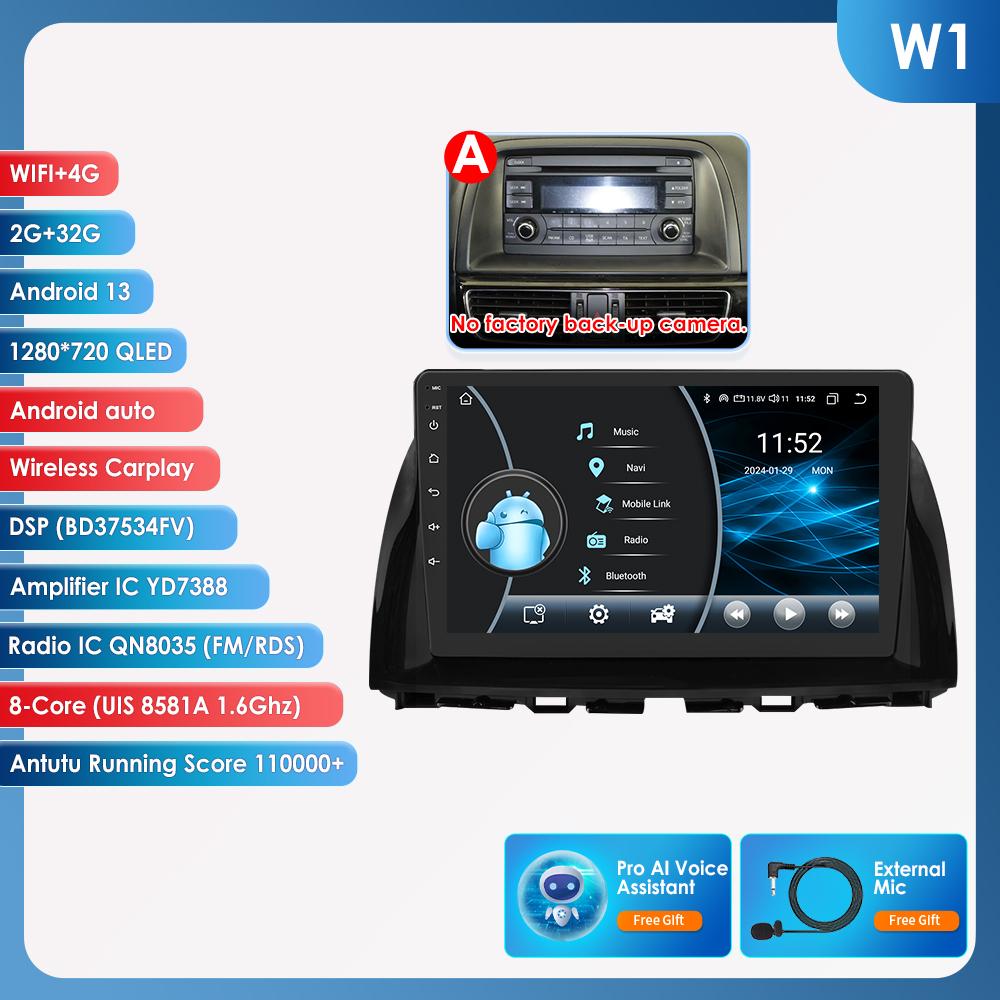Hizpo Für Mazda CX5 CX-5 CX 5 2012 - 2015 Autoradio Multimedia Video Player Navigation Android 10 Kein 2DIN 2 DIN Carplay 4G-LTE RDS Intelligenter DVR DAB W1 A  8Core 2G 32G AI