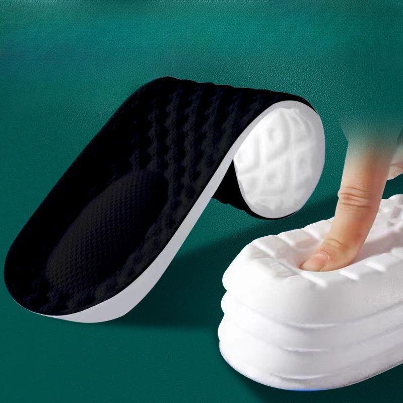 Einlegesohlen für Sportschuhe, superweiche Laufsohle für Füße, Stoßdämpfung, Körbe, Schuhsohle, Fußgewölbeunterstützung, orthopädische Einsätze 45-46 schwarz