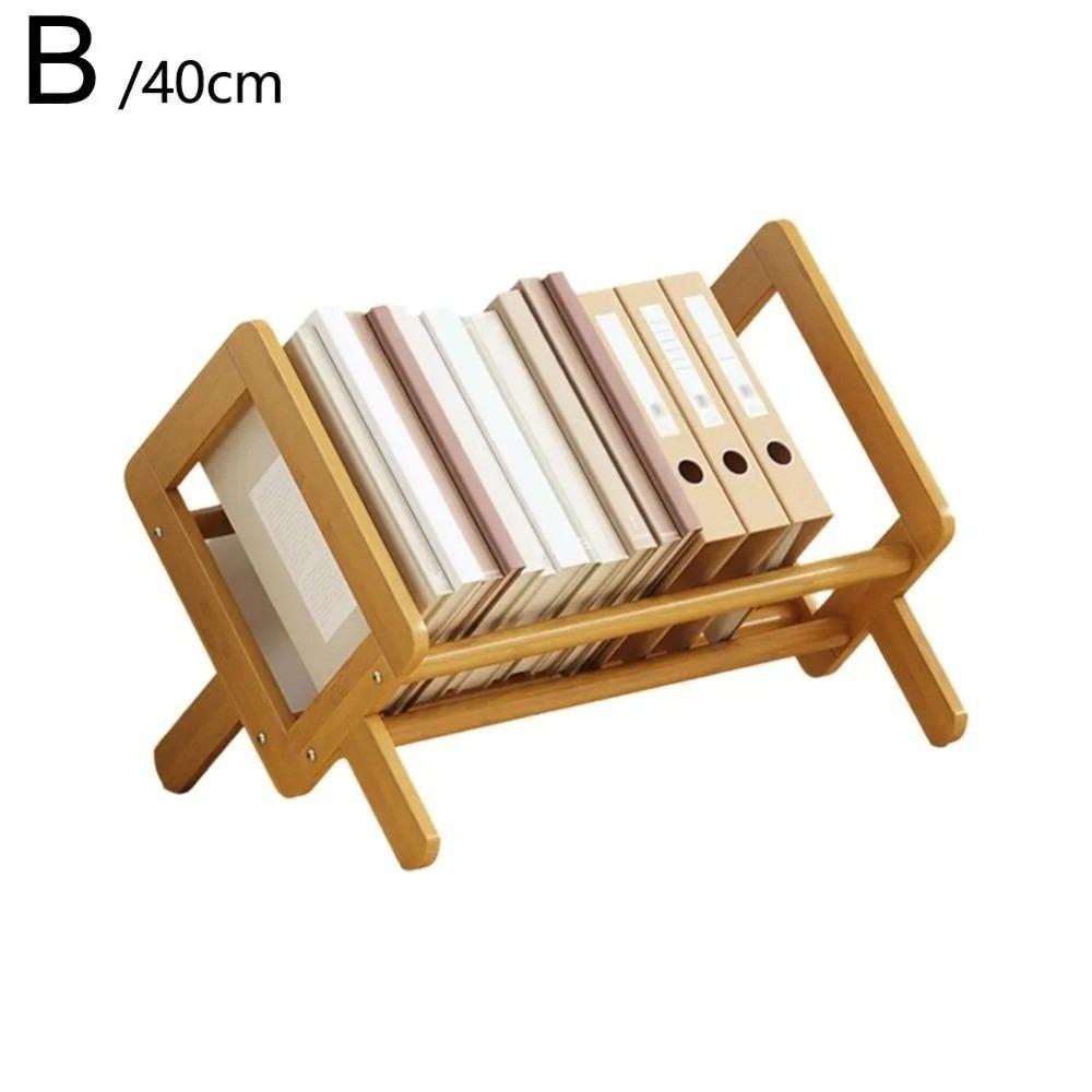 Platzsparendes Kipp-Bücherregal Retro Schreibtisch-Bücherregal Neu Holz Desktop-Bücherregal Wohnzimmer 40*26*25cm