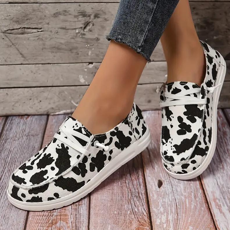 Schnür-Loafer-Schuhe für Damen, lässige, leichte Slip-On-Schuhe aus Segeltuch, Outdoor-Schuhe für Damen 37 weiß/schwarz