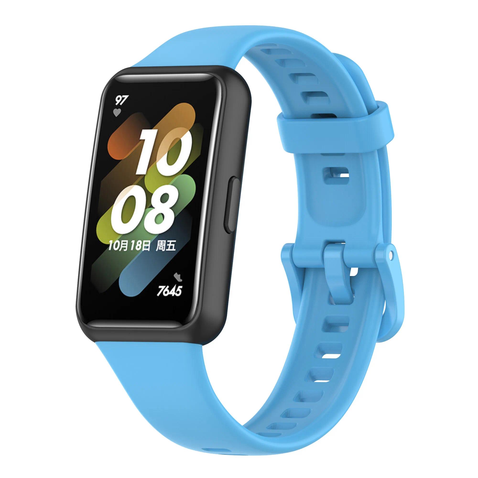 Silikon-Uhrenarmband für Huawei Band 7 Original-Armband Sport Smart-Armband Ersatz Correa Armband für Huawei Band 7 Armband For Huawei band 7 blau