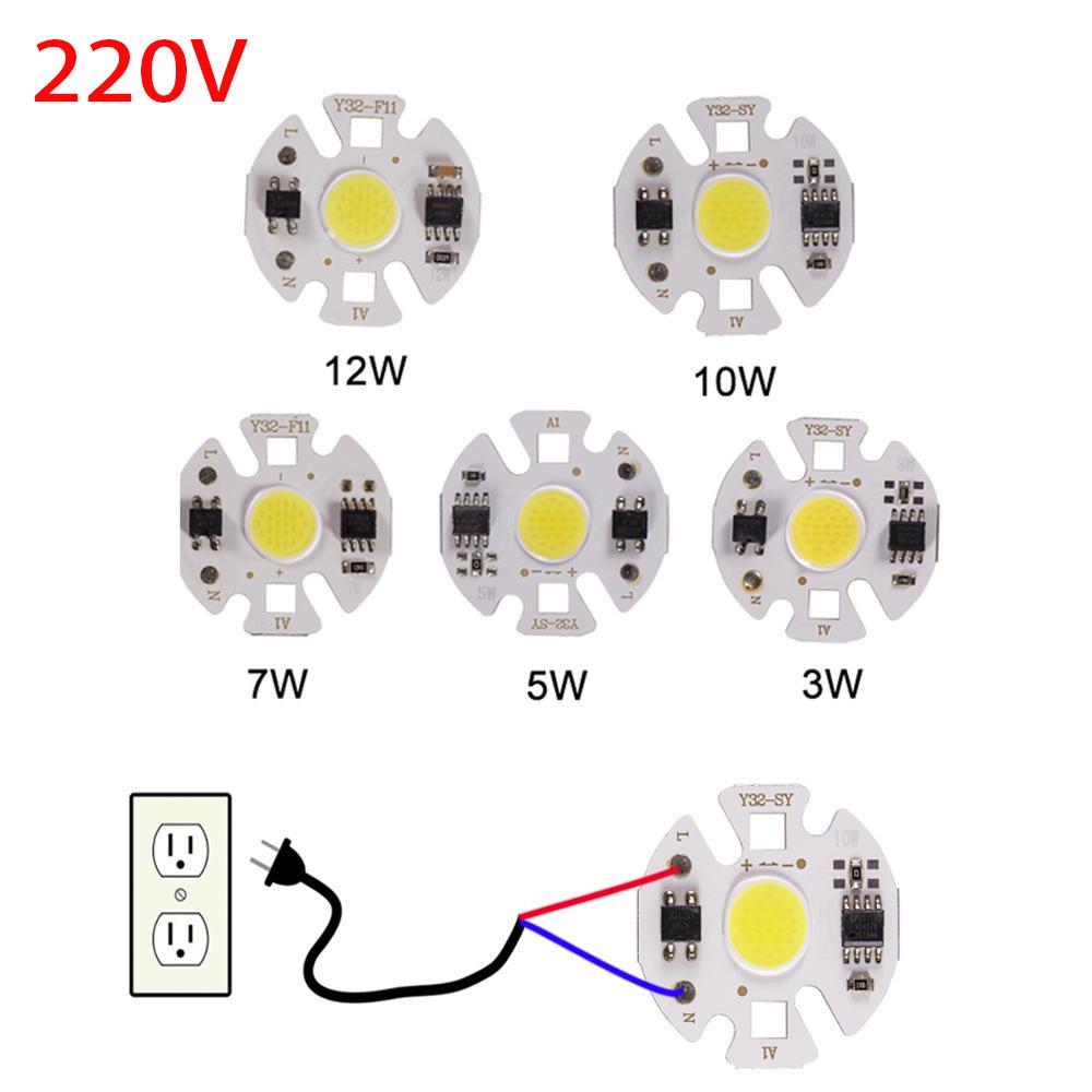2 Stück Mini COB LED Lampenchip 220V 3W 5W 7W 9W Y27 Lampada LED Lampe Glühbirne IP65 Eingang Smart IC Für DIY LED Flutlicht Scheinwerfer 220V 5W weiß