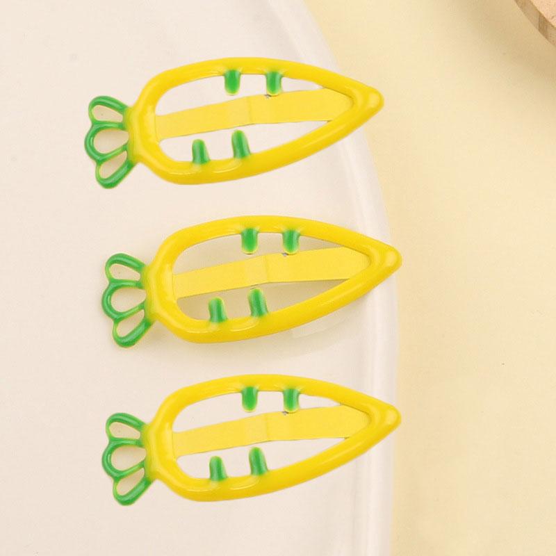 3 Stück/Set Mädchen Süßigkeiten-Klammer Karotten-Kopfschmuck Einfarbig Karotten-Klammer Haaraccessoires Hübscher Kopfschmuck Haarnadeln Fortschrittlicher Prinzessinnen-Kopfschmuck Haarspange gelb