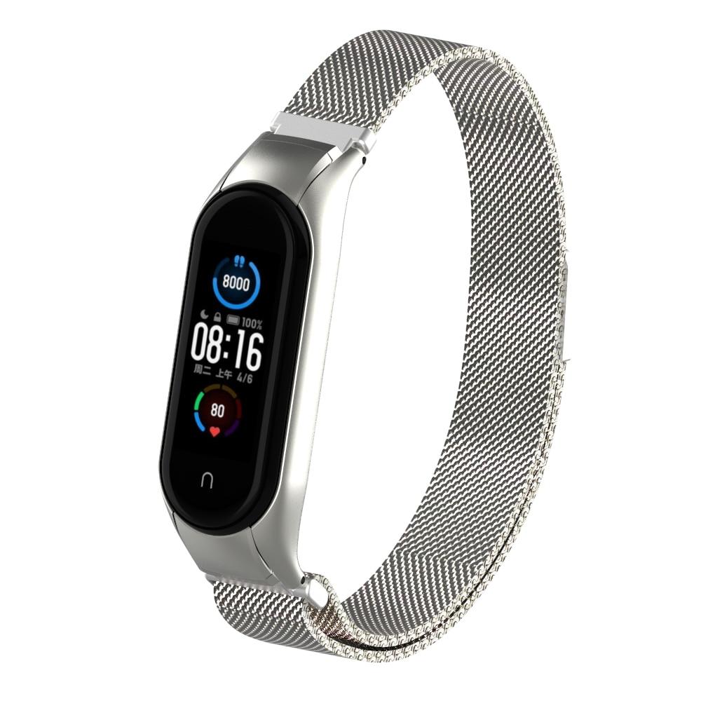 Strap Für Xiaomi Mi Band 4 5 6 Handgelenk Magnetische Metall Armband Edelstahl Pulseira MIband für mi band 6 miBand 5 4 3 Armband mi band 4 silber