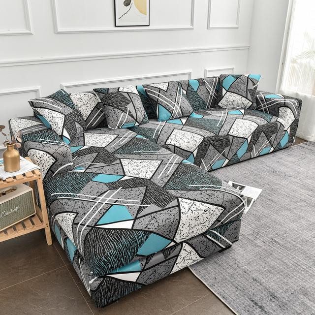 Neue Stil Gedruckt L Form Sofa Abdeckungen Für Wohnzimmer Sofa Protector Anti-Staub Elastische Stretch Abdeckungen Für Ecke Sofa Abdeckung Small 90-140cm 1PC