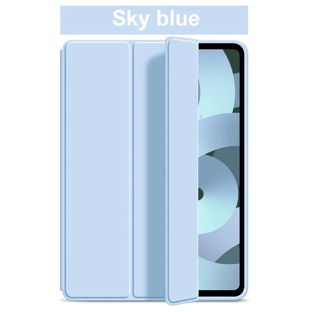 Tablet Leder Hülle für Samsung Galaxy Tab S11 S10 12.4 S7 FE S7 S8 S9FE Plus S6 S10 Lite A7 A8 Klapphülle Silikon Weich Stoßfest Schutzhülle Tab A11 8.7Inch himmelblaue