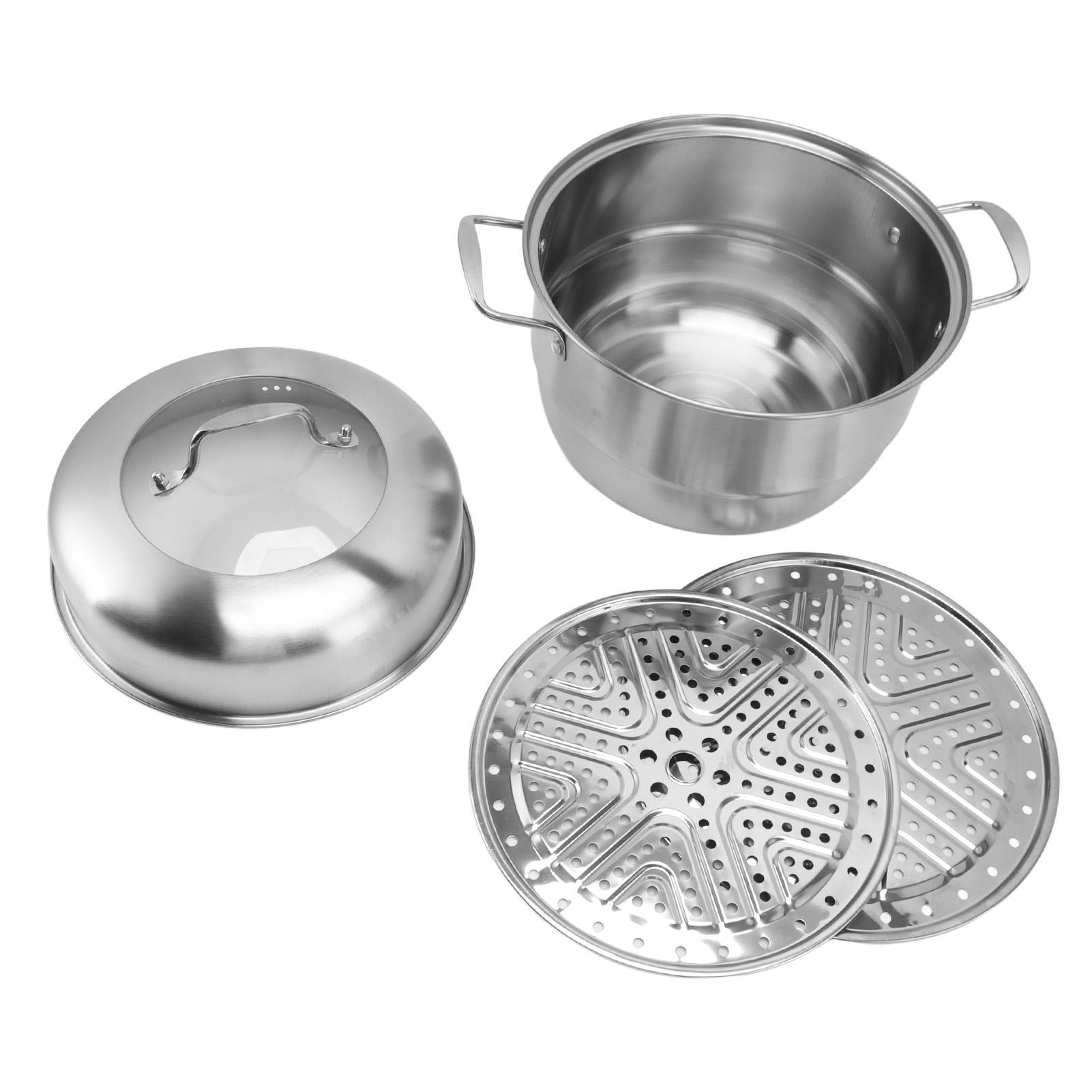 Edelstahl Dampf Topf mit Griffen Auf Beiden Seiten Multi Schicht Dicken Dampf Topf Kochgeschirr Topf mit L(for 6.5-9kg)