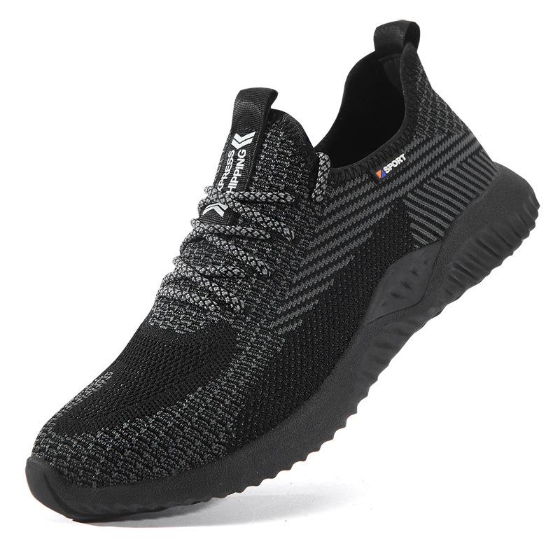 Atmungsaktive Sicherheitsschuhe Herren Arbeitsstiefel Stahlkappe Pannensicher Unzerstörbare Sicherheitsschuhe Leichte Bequeme Turnschuhe 40 schwarz