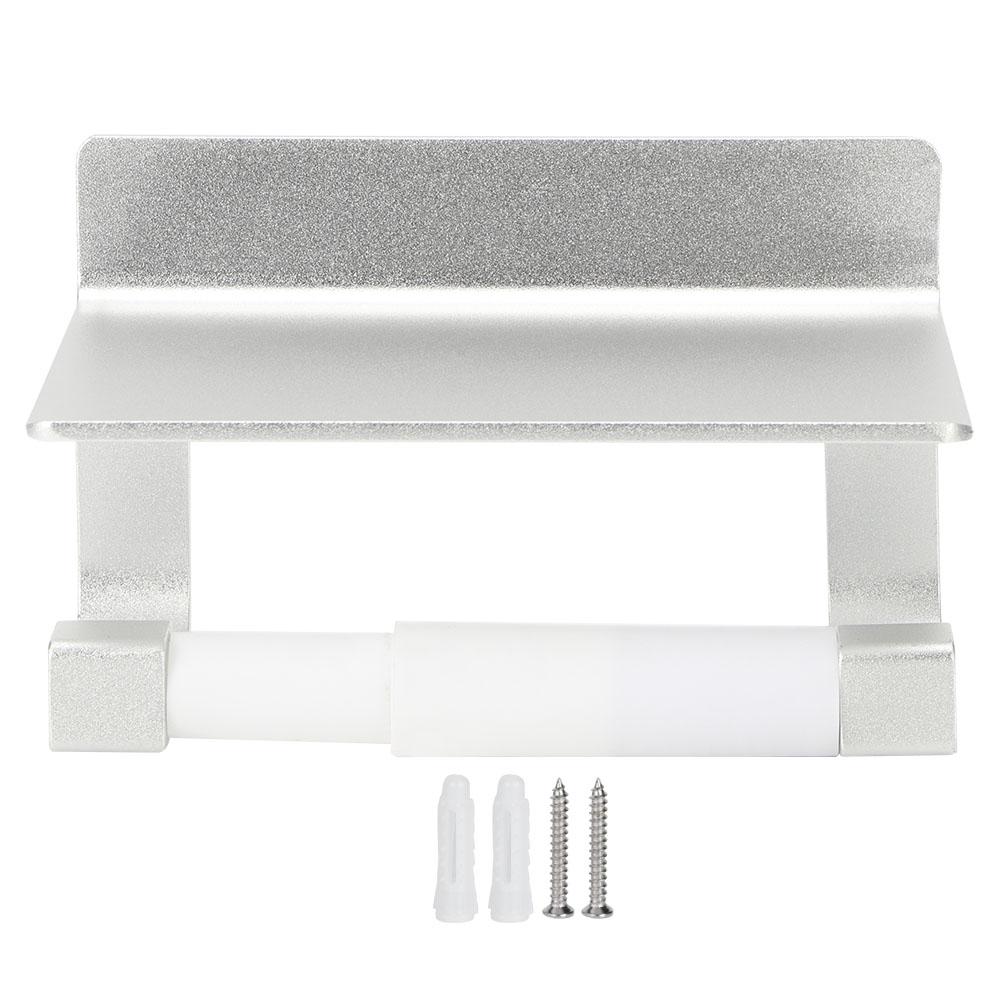 Wandmontierter Rollenpapierhalter aus Space-Aluminium Toilettenpapierhalter mit Ablage für Telefone