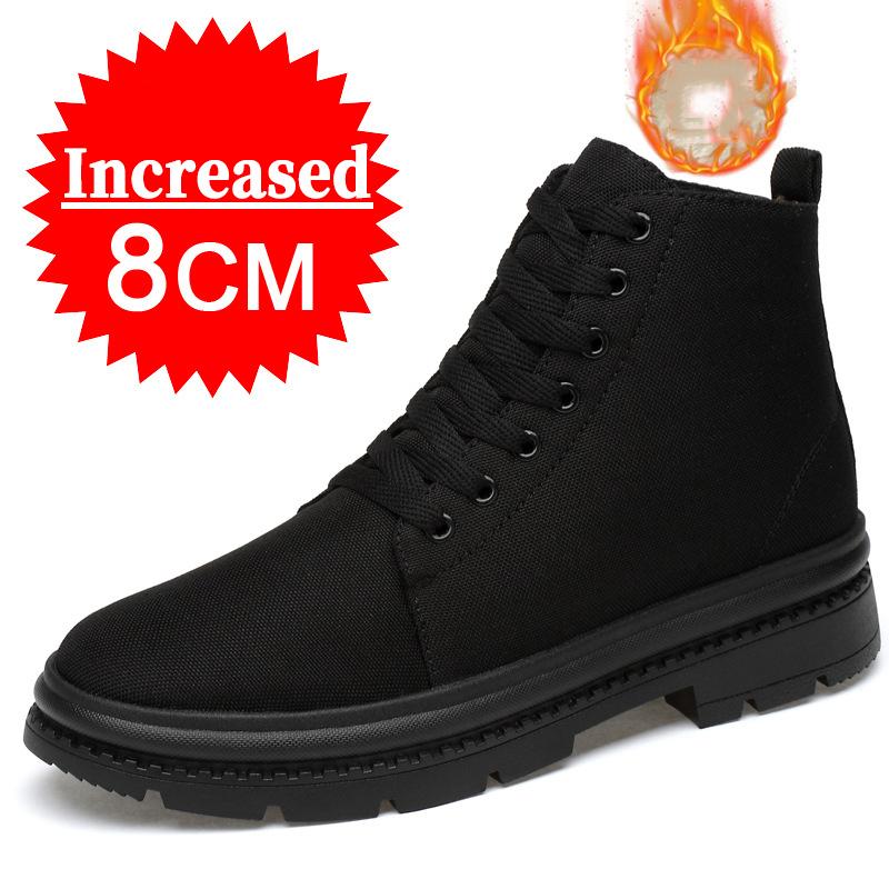 Mode Herren Stiefel Aufzug Schuhe Versteckte Heels Leinwand Erhöhung Schuhe Für Mann Versteckte Heels Erhöhen Einlegesohle 10CM 8CM Sport Höhe Schuhe 38