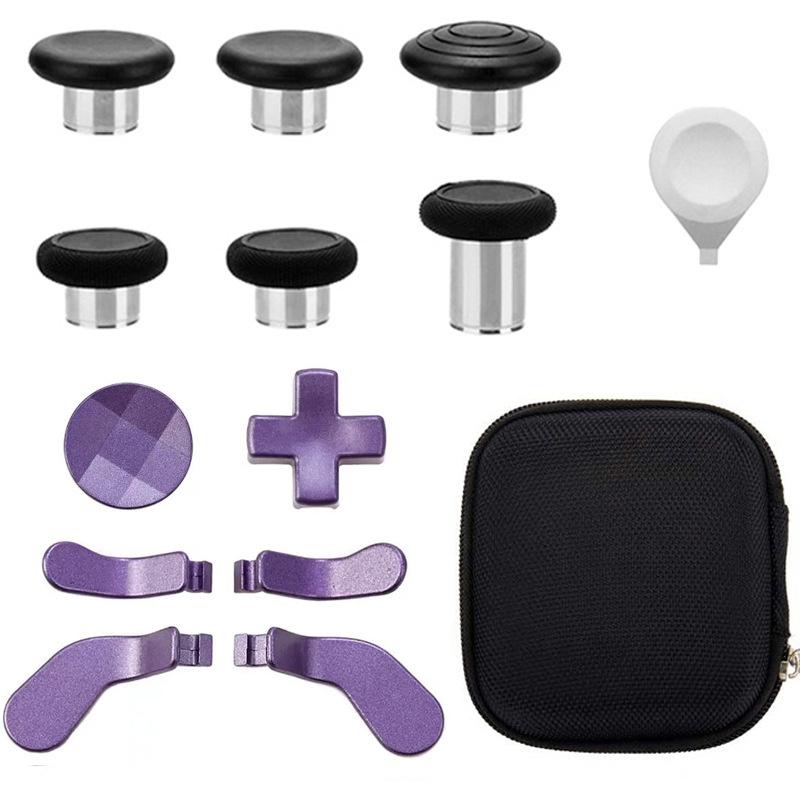 Für Xbox One Elite Series 2 Controller Zubehörset Metall D-Pad Trigger Paddles Reparatursatz Gamepad Daumenstick Griffe violett