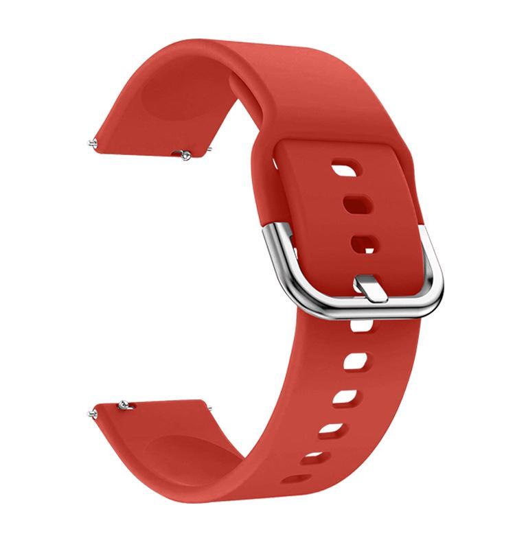 Silikon-Uhrenarmband für Samsung Galaxy Watch Active/Active 2/Samsung Watch 6 5 3 R850 R840/Watch 4/Classic 40 mm 46 mm Amazfit Bip Youth Huawei Watch 2/2 Pro-20mm rot
