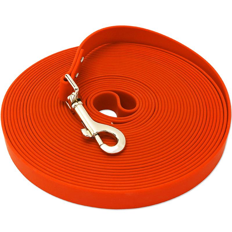 Robuste Hundeleine aus PVC, wasserdichte lange Hundeleine, reflektierender Rückruf, Tracking-Seil, leicht zu reinigen, Leine für kleine und große Hunde 1.5cmX5m orange