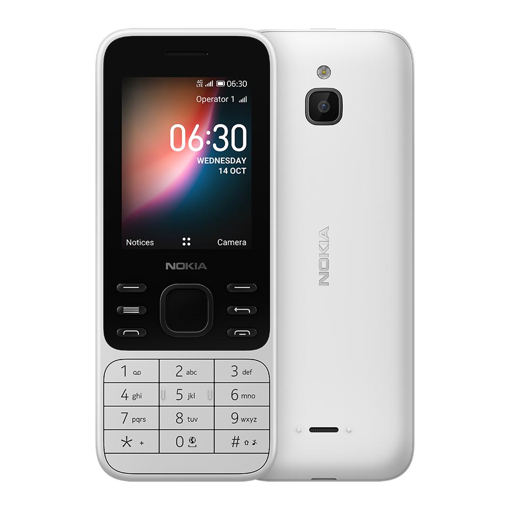 Überholtes Nokia Original Nokia 6300 4G (2021) LTE 4G Mobiltelefon mit einzelner 1/2 SIM 1 Battery 1 Charger weiß
