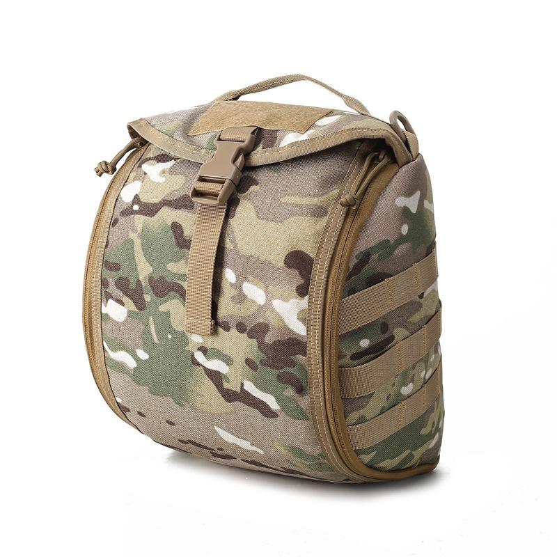 Taktische Helmtasche, gepolsterte Aufbewahrungstasche für Airsoft-Helme, Motorradhelme, Molle-Helmtasche im kratzfesten Design mit Aufbewahrungsfleece-Futter camouflage