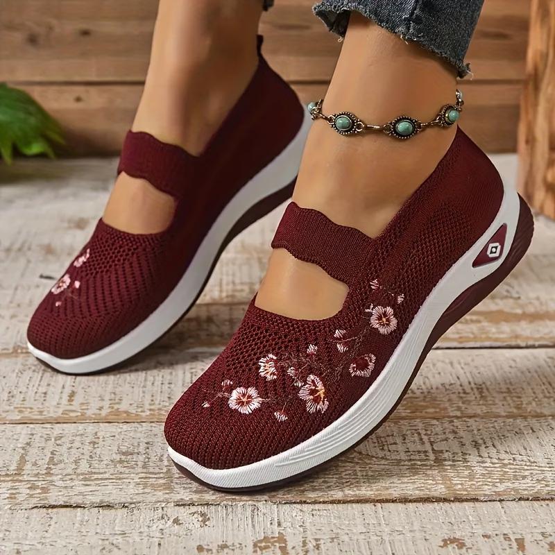 Neuer Damen Sommer atmungsaktiver Sneaker, flache Schuhe, leichte weiche Sohle, bequeme Schuhe, als intimes Geschenk für Mama, Damenschuhe, Damenschuhe 36 rot