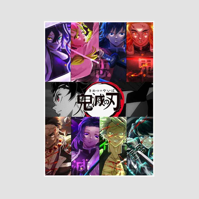 Japanischer Comic-Film Demon Slayer: Mugen Train Anime Poster Kimetsu No Yaiba, weißes Papier, Poster, Kunst, Malerei, Wanddekoration, Wandbild, Wohnkultur 42x30cm