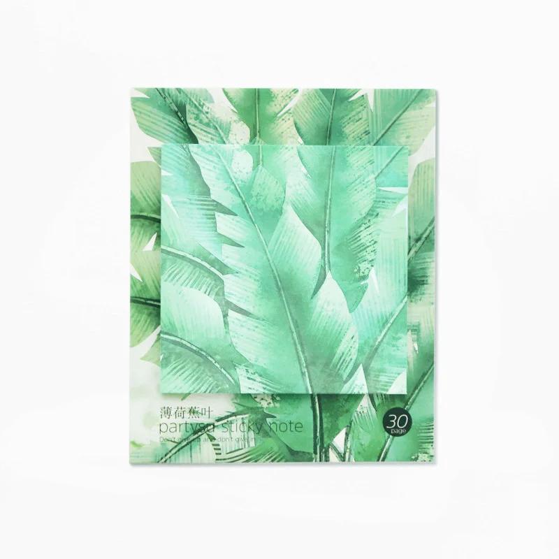 Sakura Hibiskus Tuschemalerei Notizen Haftnotizen Marmor Exquisites Design Notizbuch Schreibwaren Büro Schulbedarf Leaves