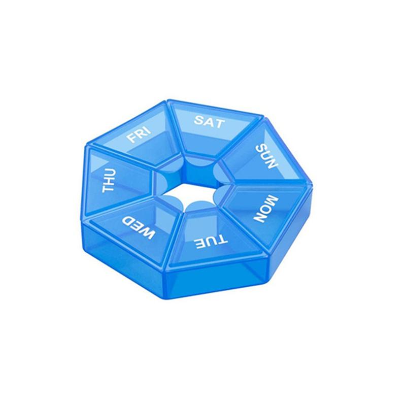 1Pcs Pille Fall Kunststoff 7 Tage Tablet Candy Box Tragbare Lagerung Tablet Halter Reise Veranstalter Pille Dispenser Container blau