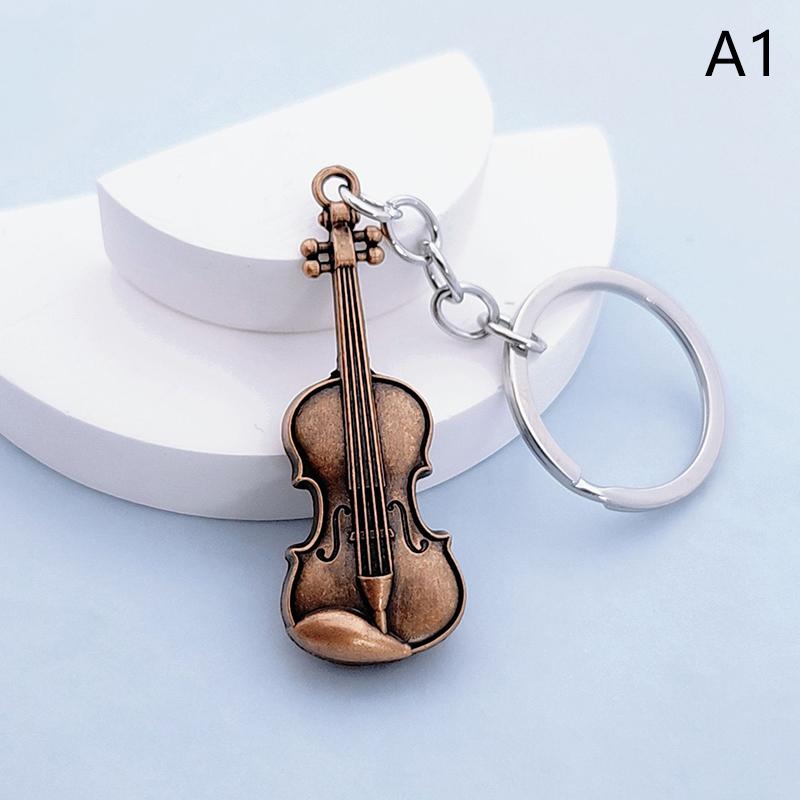 1Pc Vintage Gitarre Violine Metall Keychain Kreative Personalisierte Keychain Anhänger Zubehör