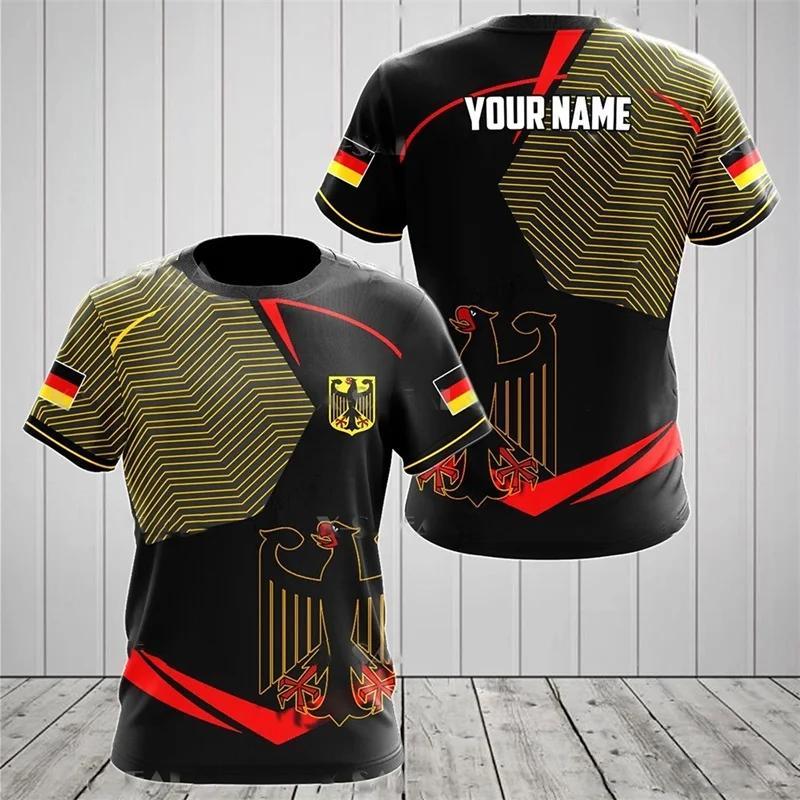 Deutsch Deutschland 3D Druck Nationalflagge Adler Unisex Herren Damen MMA Kickboxen Muay Thai T-Shirt Schnelltrocknend Kurzarm Streetwear Retro Vintage Oberteil Tee M