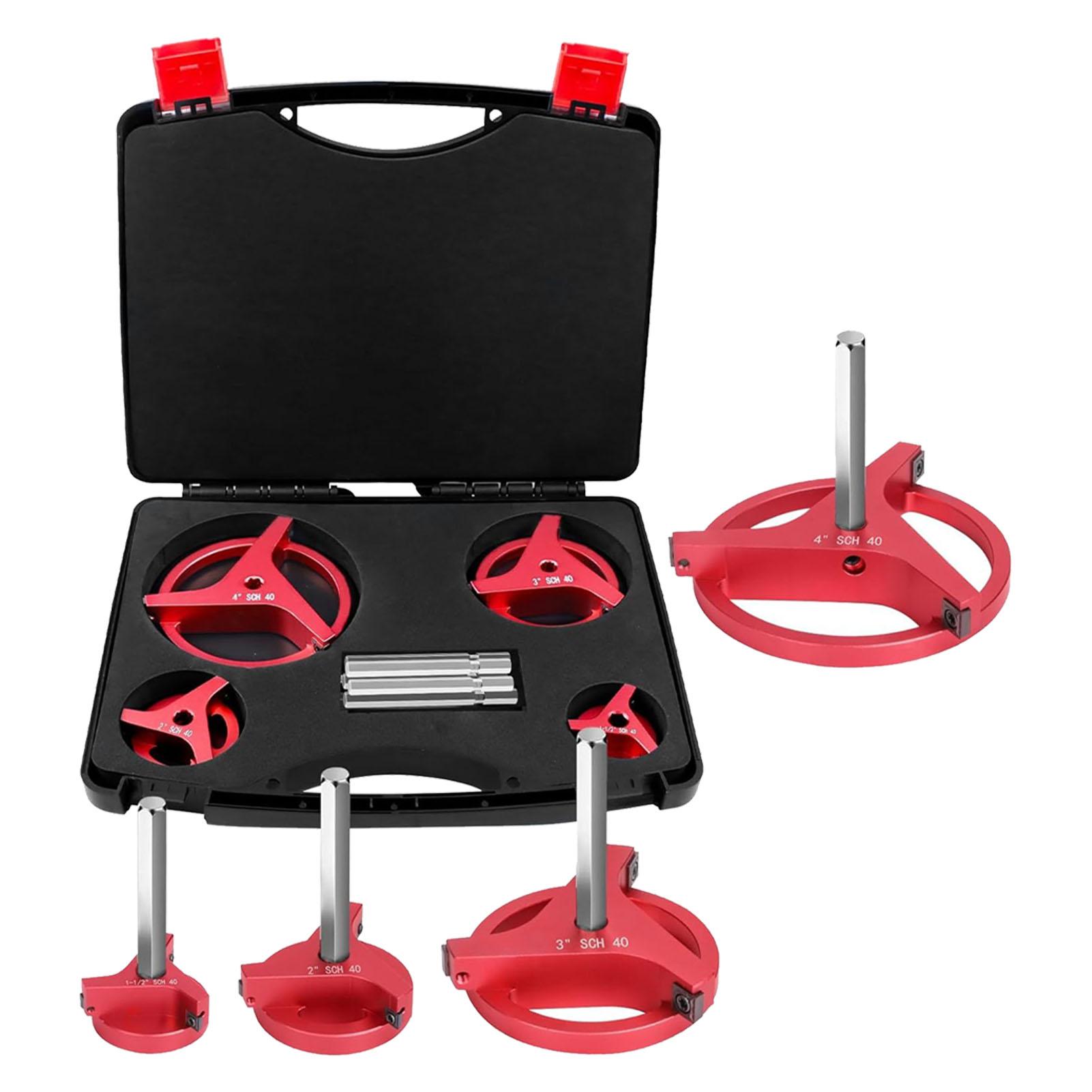 4-teiliges Rohrreibahle-Set mit 3 quadratischen Hartmetall-Einsätzen 1 1/2 Zoll 2 Zoll 3 Zoll 4 Zoll Entgratungs-Anfaswerkzeuge für PVC CPVC ABS PP PE