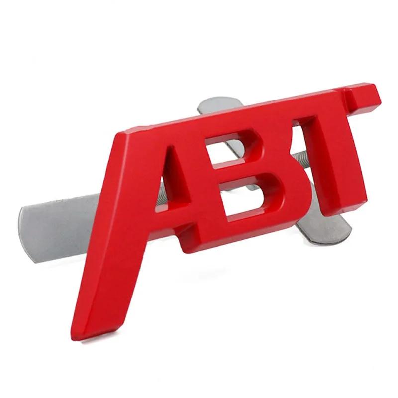 3D Metall ABT Logo Frontgrill Seitenkotflügel Abzeichen Kofferraum Emblem Autoaufkleber für Golf Passat Jetta Touareg Tiguan Polo A3 A4 A5 A6 Q3 Q5 Q7 TT 11.2cm x 4.6cm Front Grille Badge rot