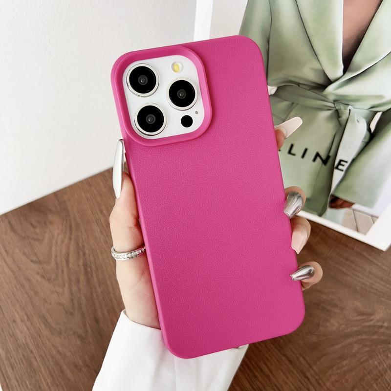 Luxus TPU Weiche Handyhülle für iPhone 16 Plus 15 14 13 12 Pro Max 11 Hülle iPhone 17 Pro Max Einfarbige Matte Stoßfeste Abdeckung Coque iPhone 12 Pro Max rose rot