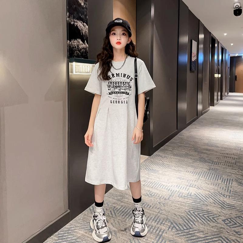 Sommer Mädchen Kleider Kinder Kurzarm Sport Kleid Kinder Kleidung Vestido Baby Kleider für Mädchen Teen 6 8 10 12 14 Jahre 120