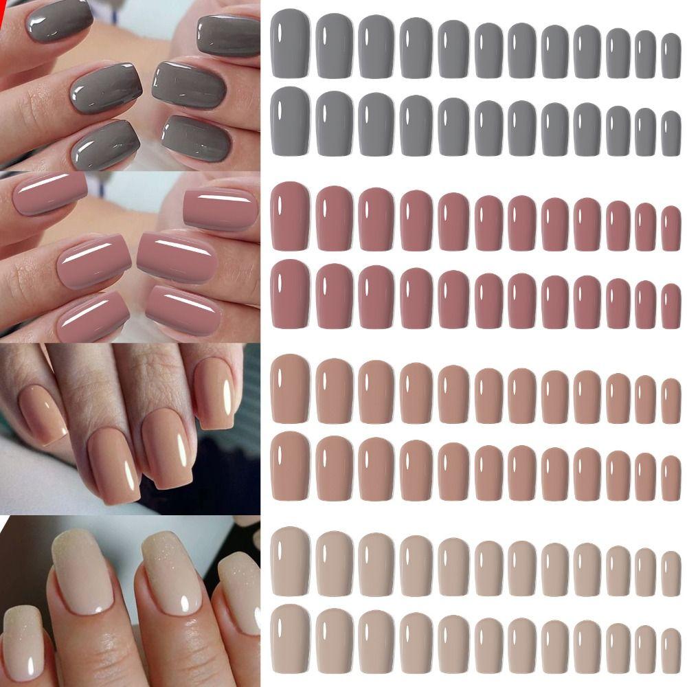 96 stücke Matte Künstliche Nägel Lange Quadrat und Ballerina Drücken auf Nägel Maniküre Gefälschte Nials Frauen M06