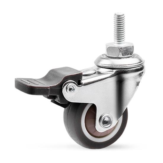 Yousheng 5 Stück 1,5 /2  Schaftlenkrollen M8 x 15mm Gewindeschaftrad Gummirollen Geräuschlose Möbelrollen Ersatz für Babybett Tisch Regal 2inch B