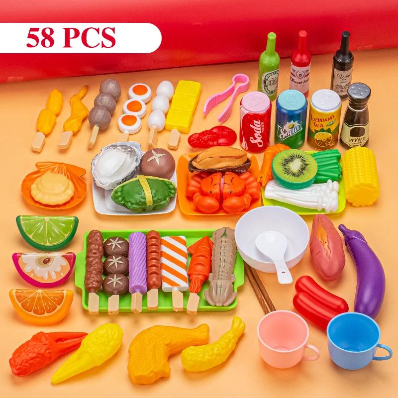Mini-Küche Spielzeug zum Spielen für Kinder Kleinkinder Spielzeug mit Spielzeug Grillset Kinder Kochsimulation Lebensmittel Multi-