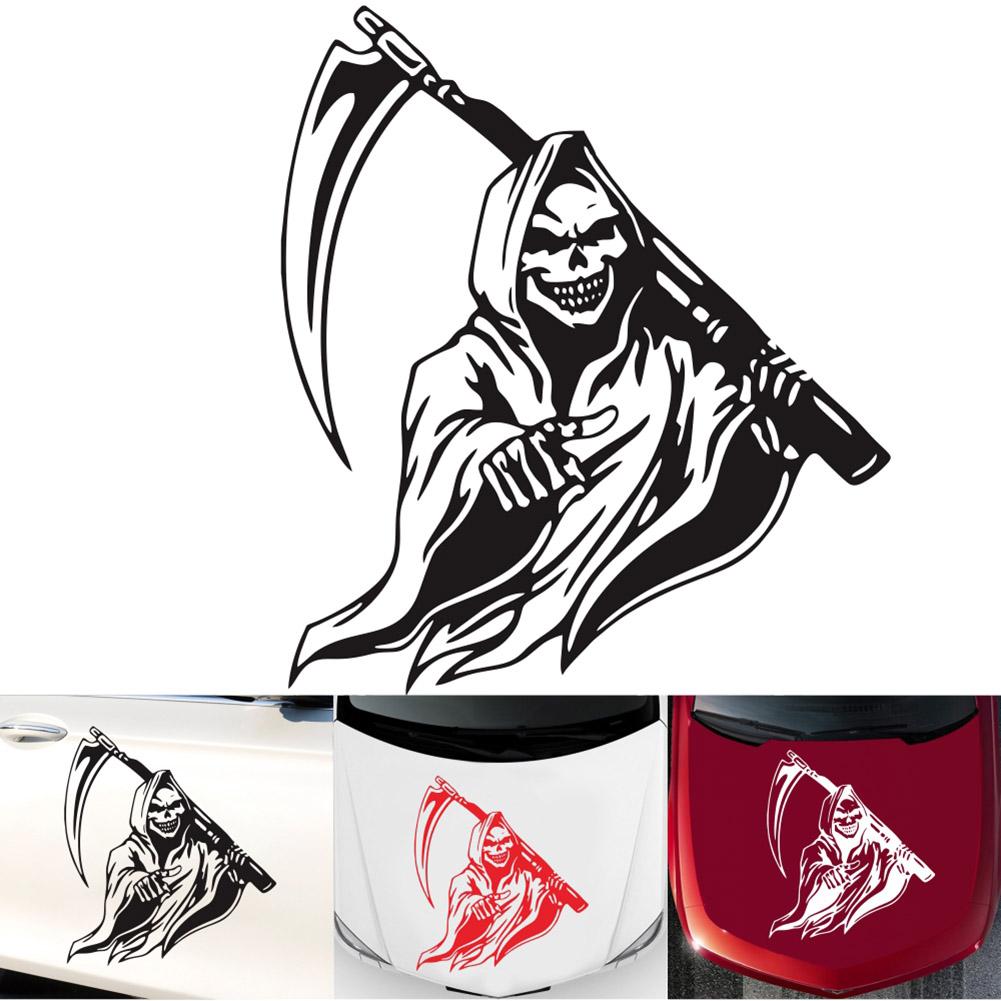 Grim Reaper Scythe Autoaufkleber Universal selbstklebend Autoaufkleber Auto Dekoaufkleber schwarz