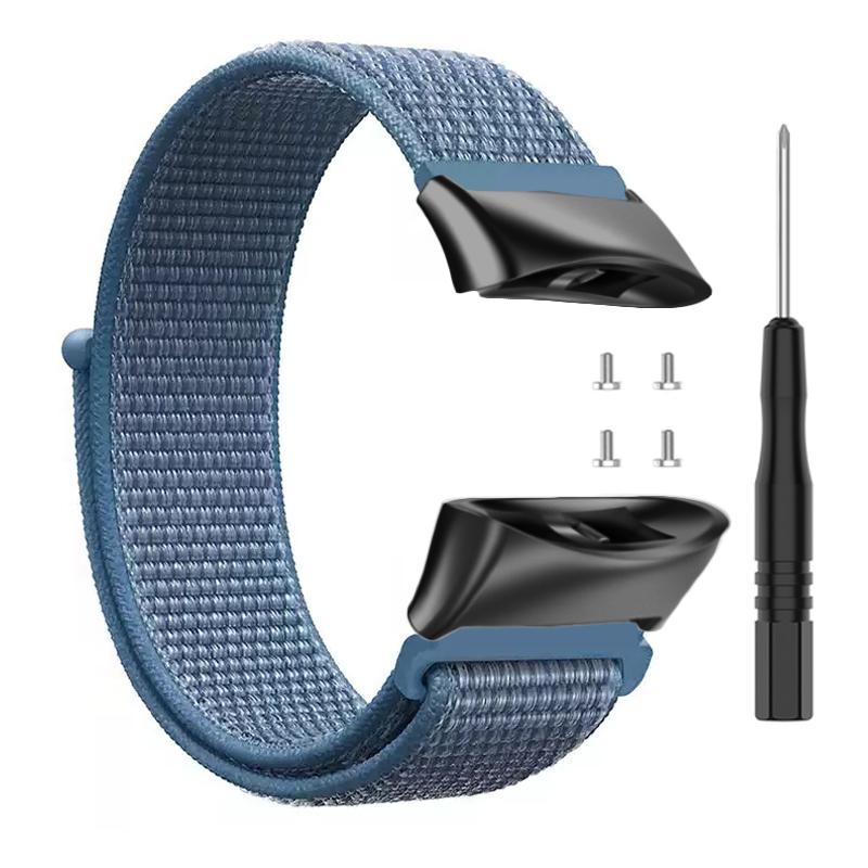 Nylonarmband kompatibel mit Garmin Forerunner 45 45S Uhrenarmband für Garmin Swim 2 Smartwatch Ersatzarmbandzubehör Metallanschlüsse blau