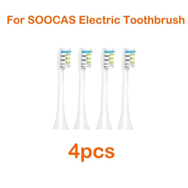 14 Stück Ersatzbürstenköpfe für Soocas X3/x3u/x5 Dupont Tiefenreinigungsdüsen Sonic Soft Vacuum Borsten Zahnbürstenköpfe 4pcs White