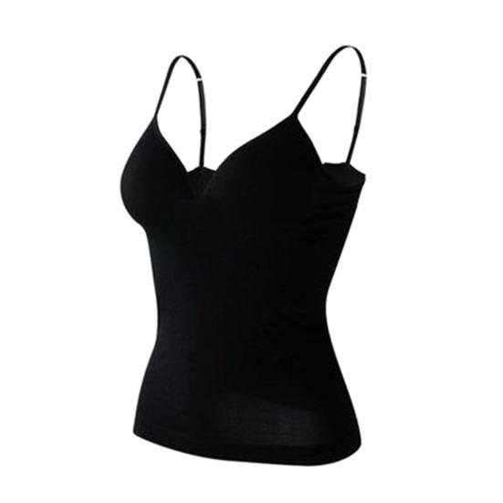 Gepolstertes BH-Oberteil, Spaghettiträger, einfarbig, V-Ausschnitt, ärmellos, schnell trocknend, schmale Passform, sexy, gepolstertes BH-Oberteil, Unterwäsche für Damen M