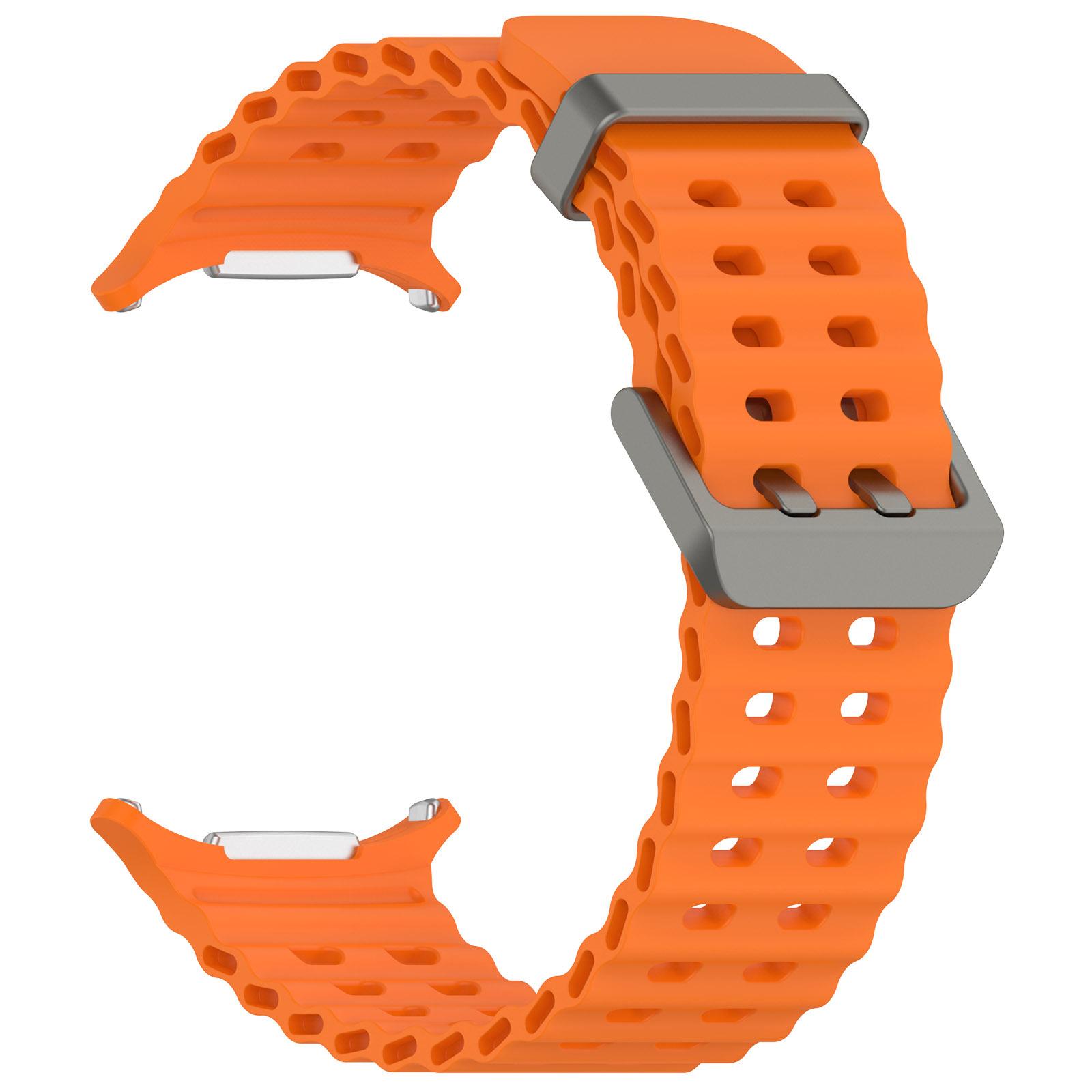 Originales Armband für Samsung Galaxy watch Ultra 47mm Zubehör Marine Silikon Sportarmband Correa Galaxy watch 7 Ultra Band Galaxy watch Ultra orange