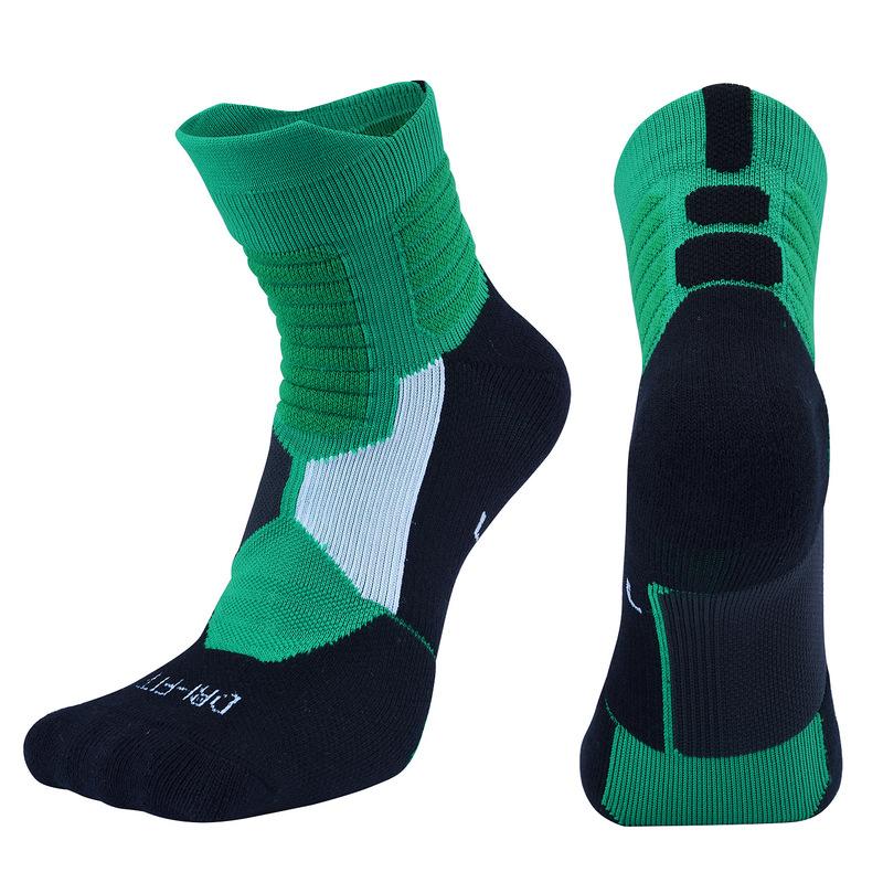 Unisex Professionelle Basketball Socken Deodorant Schützen Fuß Basketball Sport Socken M[35-38] grün