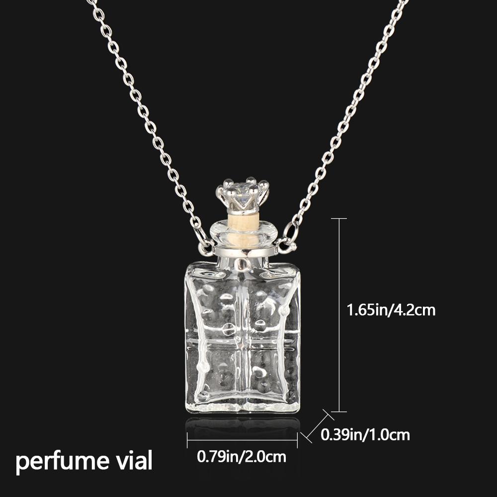 Öffnbares Glasfläschchen Anhänger Halskette Wassertropfen Herz Stahlkette Andenken Schmuck Geschenk Parfüm Mini Fläschchen Schmuck Halskette