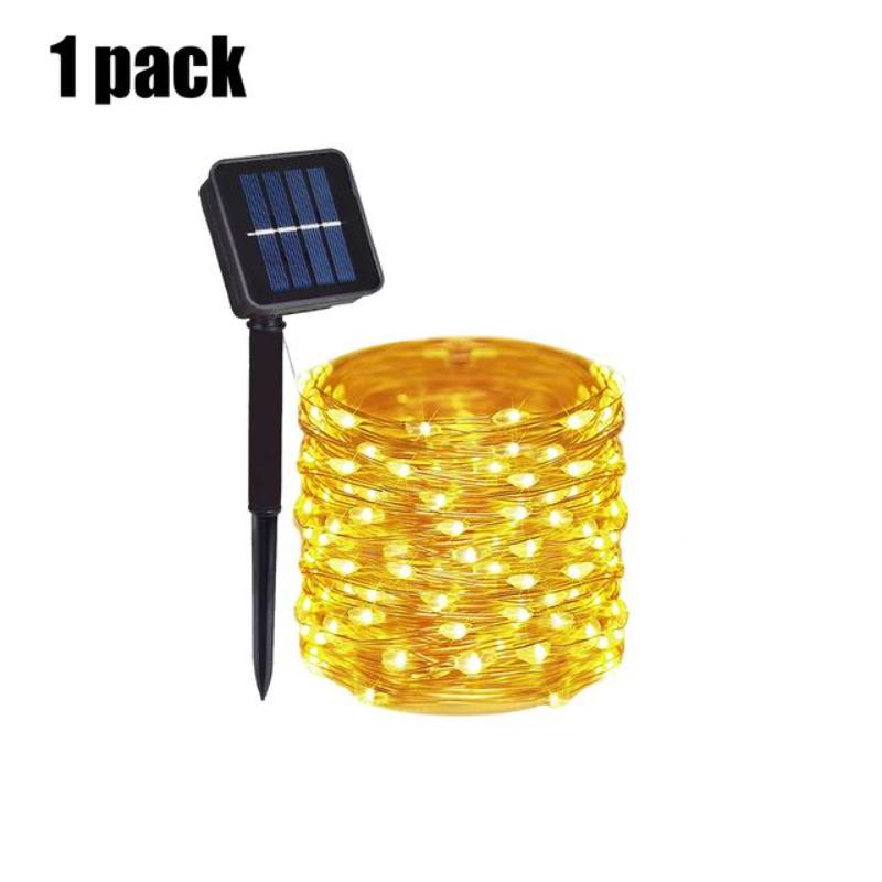 40 m/30 m/20 m/10 m/5 m Solar-LED-Lichterkette für den Außenbereich, LED-Licht, Solar-Garten, Outdoor, Feenkranz, Lichterkette, Weihnachtsdekoration Warm White 5M-50LED-1Pcs