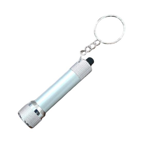 LED Schlüsselanhänger-Taschenlampe Tragbares Mini-Licht mit Schlüsselring Leichte Reise-Taschenlampe für Outdoor- und Notfallgebrauch silber