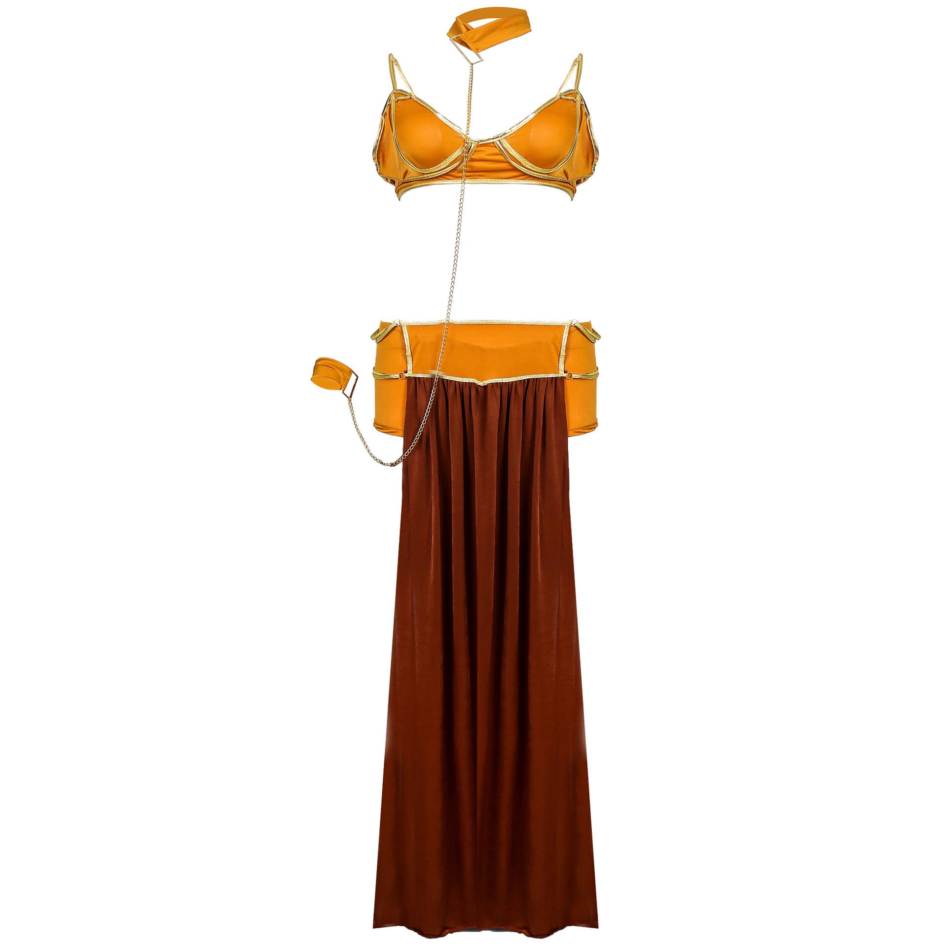 Sexy griechische Göttin Kostüme Damen Langer Rock Karnevalskostüm 3XL braun